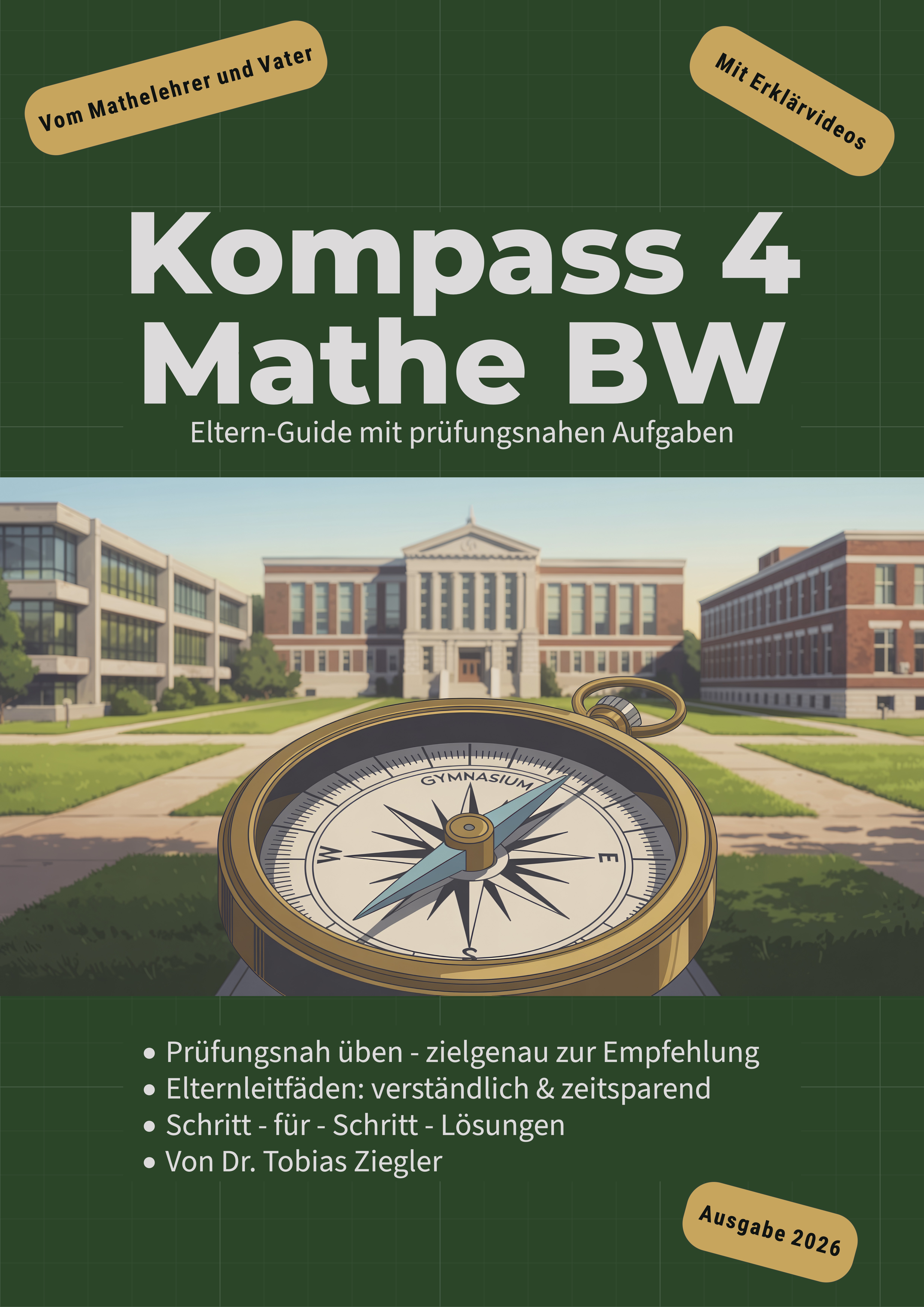 Buchcover: Kompass 4 Mathe BW – Eltern‑Guide